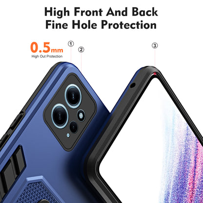 For Xiaomi Redmi Note 12 4G TPU+PC Phone Cover Hidden Kickstand Case with Soft Ring Strap