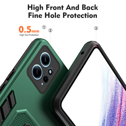 For Xiaomi Redmi Note 12 4G TPU+PC Phone Cover Hidden Kickstand Case with Soft Ring Strap