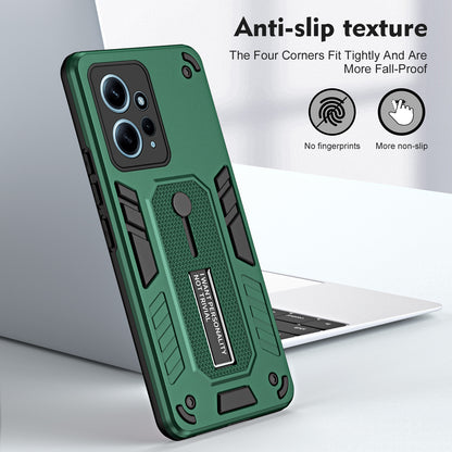 For Xiaomi Redmi Note 12 4G TPU+PC Phone Cover Hidden Kickstand Case with Soft Ring Strap