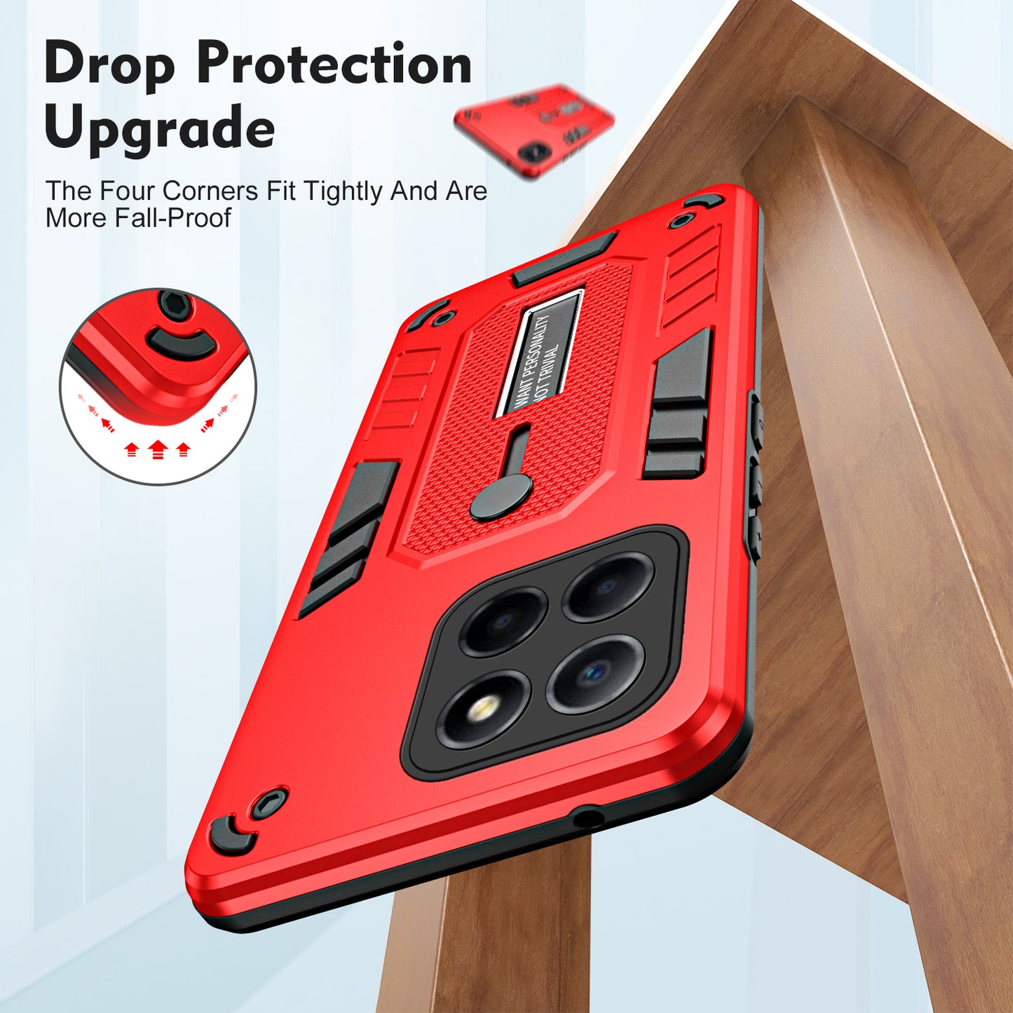 For Honor X8 5G / X6 4G / X6s 4G Silicone Ring Strap Phone Case TPU+PC Back Cover with Hidden Kickstand