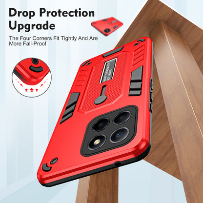 For Honor X8 5G / X6 4G / X6s 4G Silicone Ring Strap Phone Case TPU+PC Back Cover with Hidden Kickstand