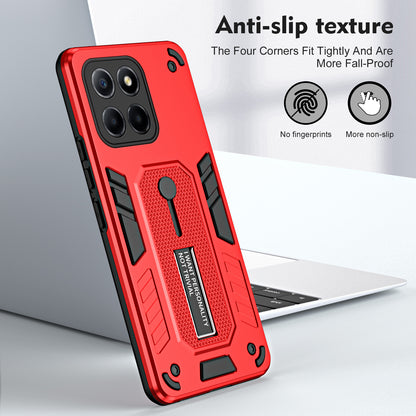 For Honor X8 5G / X6 4G / X6s 4G Silicone Ring Strap Phone Case TPU+PC Back Cover with Hidden Kickstand