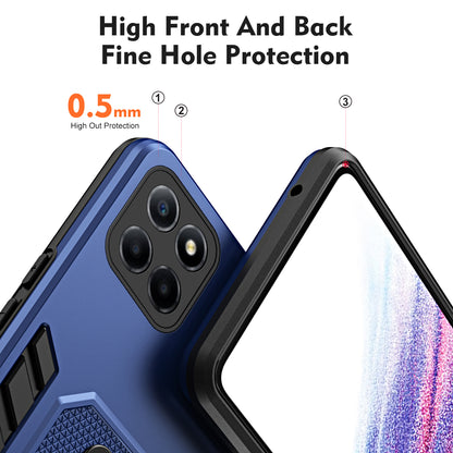 For Honor X8 5G / X6 4G / X6s 4G Silicone Ring Strap Phone Case TPU+PC Back Cover with Hidden Kickstand