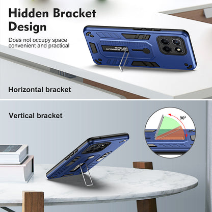For Honor X8 5G / X6 4G / X6s 4G Silicone Ring Strap Phone Case TPU+PC Back Cover with Hidden Kickstand