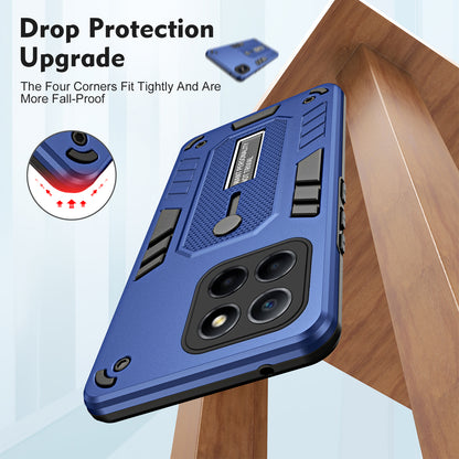 For Honor X8 5G / X6 4G / X6s 4G Silicone Ring Strap Phone Case TPU+PC Back Cover with Hidden Kickstand