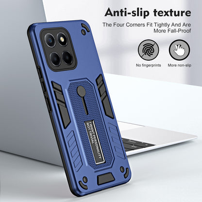 For Honor X8 5G / X6 4G / X6s 4G Silicone Ring Strap Phone Case TPU+PC Back Cover with Hidden Kickstand