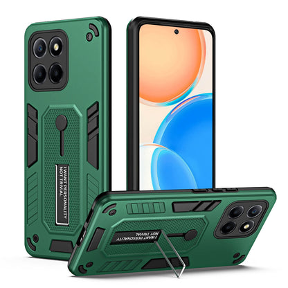 For Honor X8 5G / X6 4G / X6s 4G Silicone Ring Strap Phone Case TPU+PC Back Cover with Hidden Kickstand