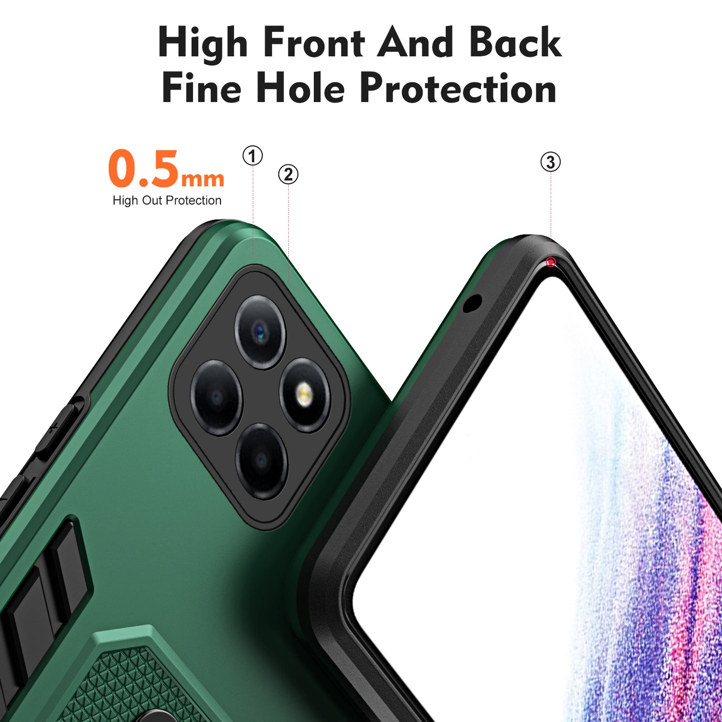 For Honor X8 5G / X6 4G / X6s 4G Silicone Ring Strap Phone Case TPU+PC Back Cover with Hidden Kickstand