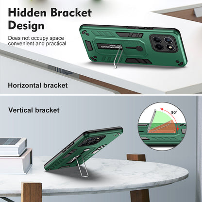 For Honor X8 5G / X6 4G / X6s 4G Silicone Ring Strap Phone Case TPU+PC Back Cover with Hidden Kickstand