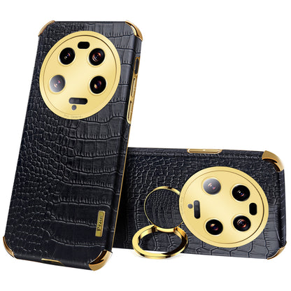 For Xiaomi 13 Ultra Leather Coated TPU Phone Case 6D Electroplating Back Cover with Kickstand