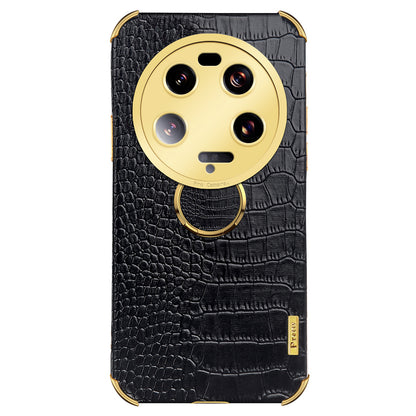 For Xiaomi 13 Ultra Leather Coated TPU Phone Case 6D Electroplating Back Cover with Kickstand