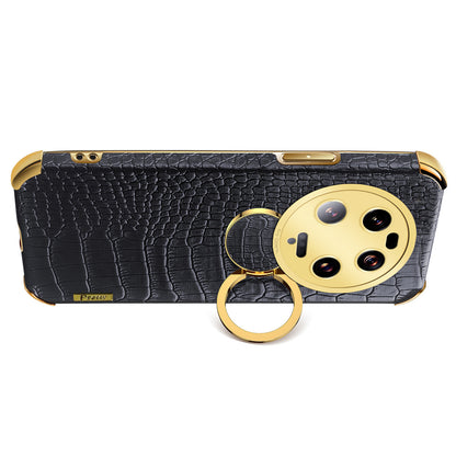 For Xiaomi 13 Ultra Leather Coated TPU Phone Case 6D Electroplating Back Cover with Kickstand