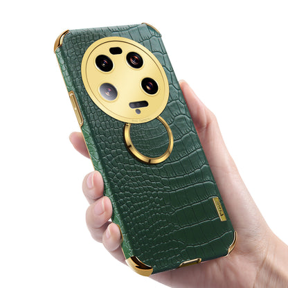 For Xiaomi 13 Ultra Leather Coated TPU Phone Case 6D Electroplating Back Cover with Kickstand