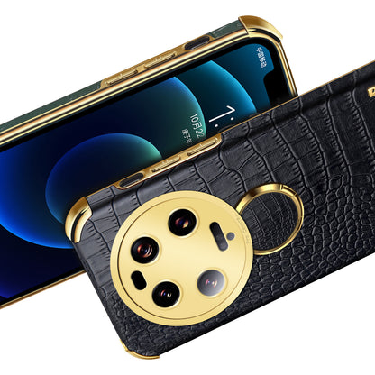 For Xiaomi 13 Ultra Leather Coated TPU Phone Case 6D Electroplating Back Cover with Kickstand