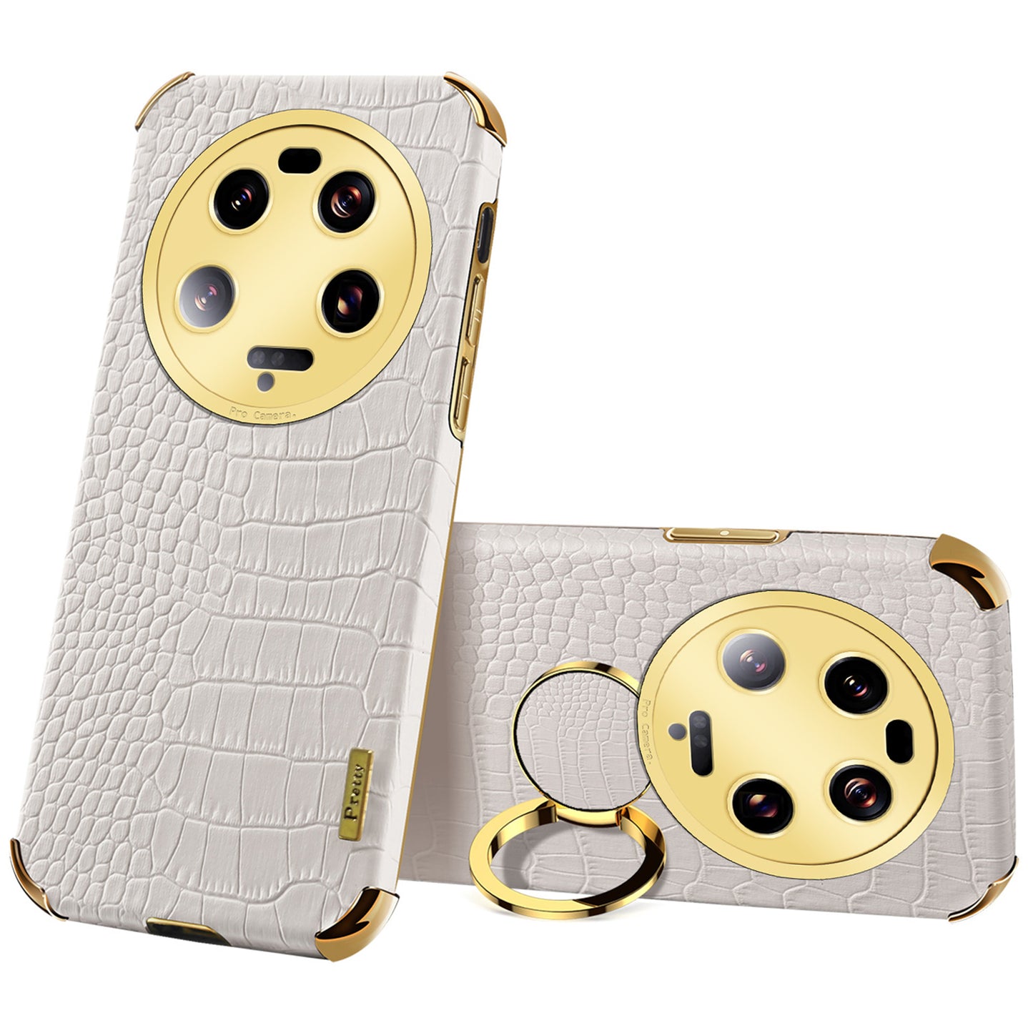 For Xiaomi 13 Ultra Leather Coated TPU Phone Case 6D Electroplating Back Cover with Kickstand