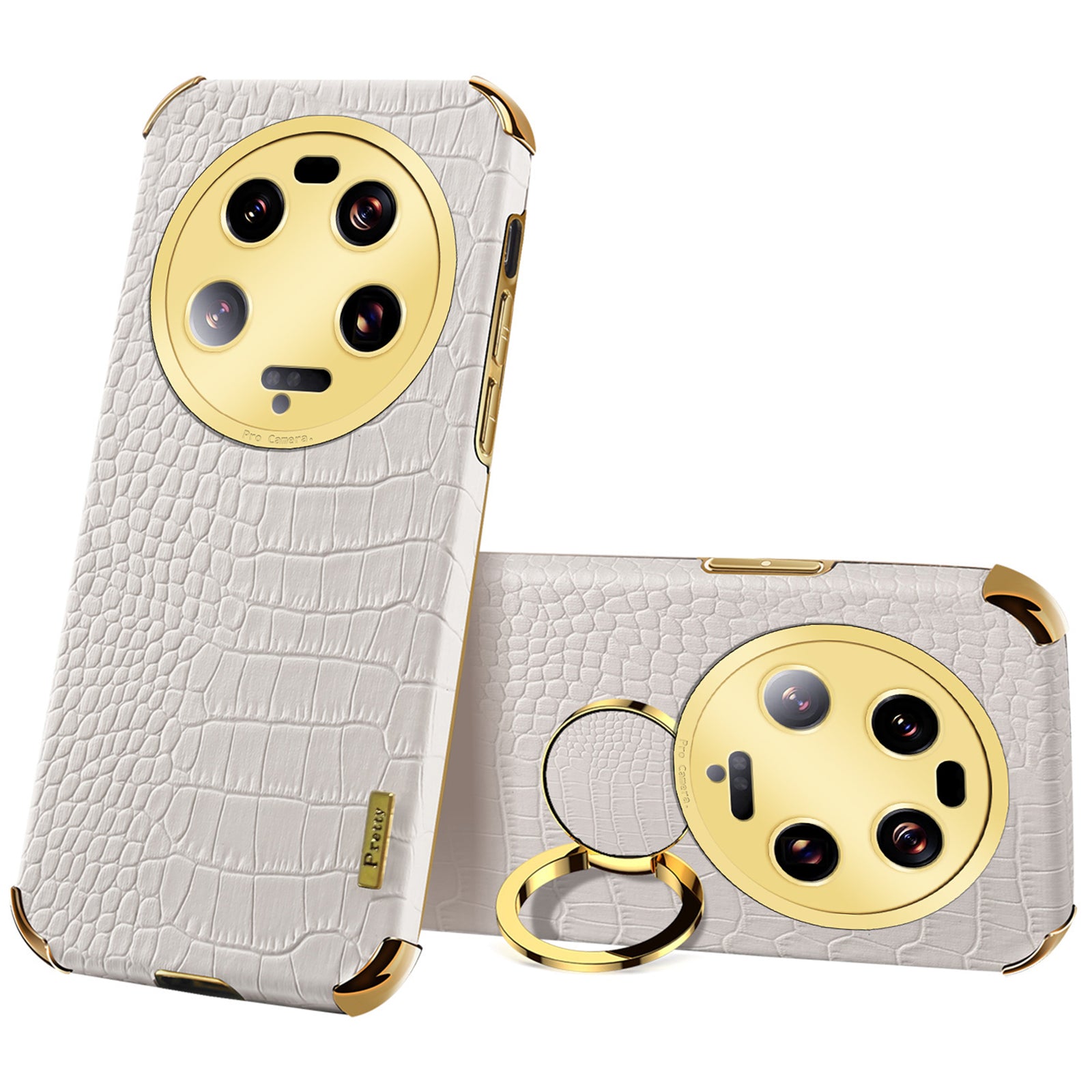 For Xiaomi 13 Ultra Leather Coated TPU Phone Case 6D Electroplating Back Cover with Kickstand