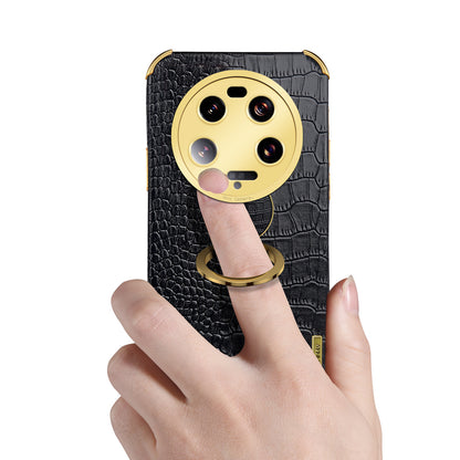 For Xiaomi 13 Ultra Leather Coated TPU Phone Case 6D Electroplating Back Cover with Kickstand