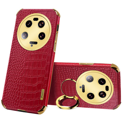 For Xiaomi 13 Ultra Leather Coated TPU Phone Case 6D Electroplating Back Cover with Kickstand