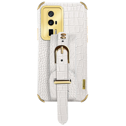 For Xiaomi Redmi K60 5G / K60 Pro 5G / Poco F5 Pro 5G Wristband Kickstand Case Electroplating PU Leather+ TPU Phone Cover