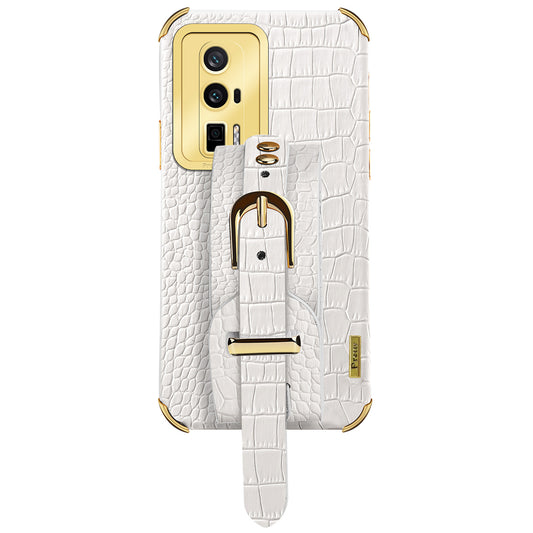 For Xiaomi Redmi K60 5G / K60 Pro 5G / Poco F5 Pro 5G Wristband Kickstand Case Electroplating PU Leather+ TPU Phone Cover