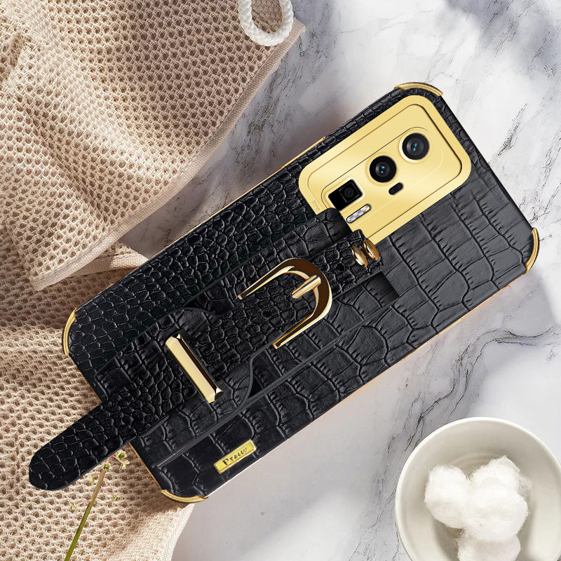 For Xiaomi Redmi K60 5G / K60 Pro 5G / Poco F5 Pro 5G Wristband Kickstand Case Electroplating PU Leather+ TPU Phone Cover