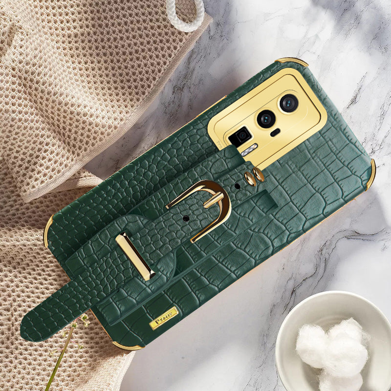 For Xiaomi Redmi K60 5G / K60 Pro 5G / Poco F5 Pro 5G Wristband Kickstand Case Electroplating PU Leather+ TPU Phone Cover