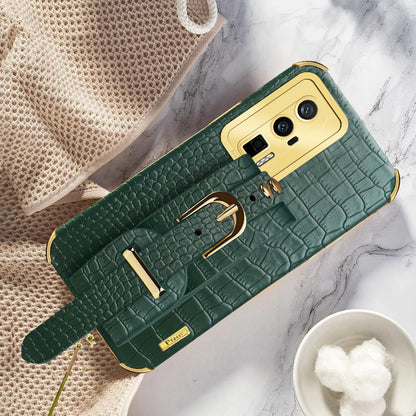 For Xiaomi Redmi K60 5G / K60 Pro 5G / Poco F5 Pro 5G Wristband Kickstand Case Electroplating PU Leather+ TPU Phone Cover