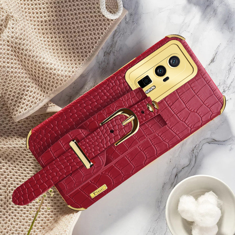 For Xiaomi Redmi K60 5G / K60 Pro 5G / Poco F5 Pro 5G Wristband Kickstand Case Electroplating PU Leather+ TPU Phone Cover