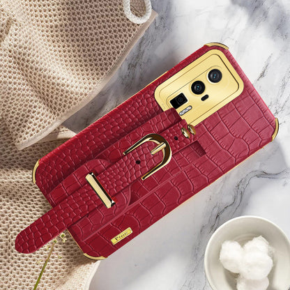 For Xiaomi Redmi K60 5G / K60 Pro 5G / Poco F5 Pro 5G Wristband Kickstand Case Electroplating PU Leather+ TPU Phone Cover