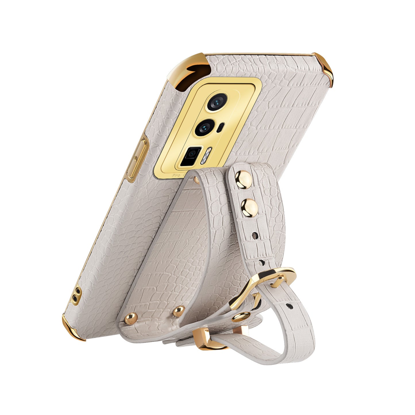 For Xiaomi Redmi K60 5G / K60 Pro 5G / Poco F5 Pro 5G Wristband Kickstand Case Electroplating PU Leather+ TPU Phone Cover