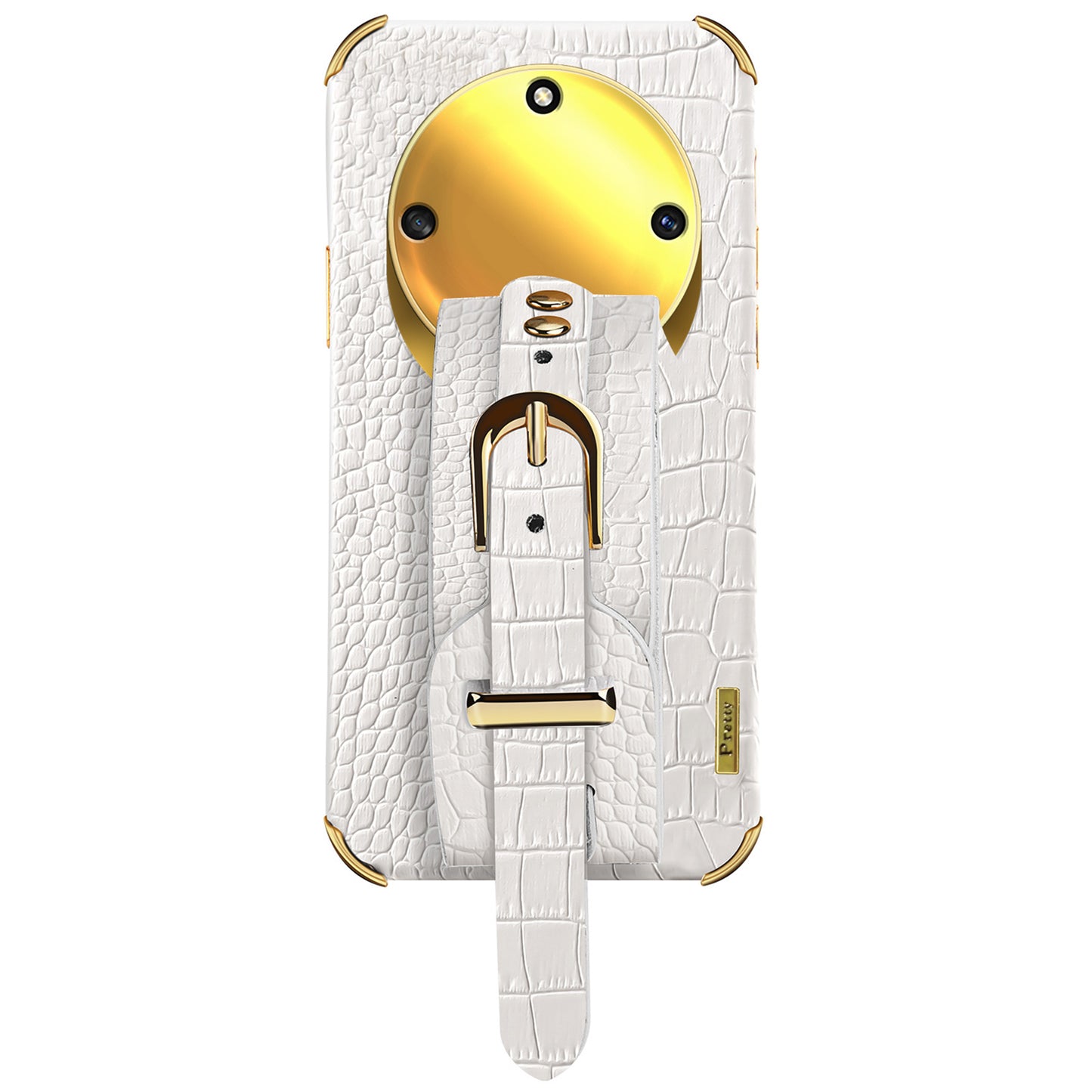 Wristband Kickstand Phone for Honor X40 5G , Electroplating PU Leather Coated TPU Anti-drop Cover