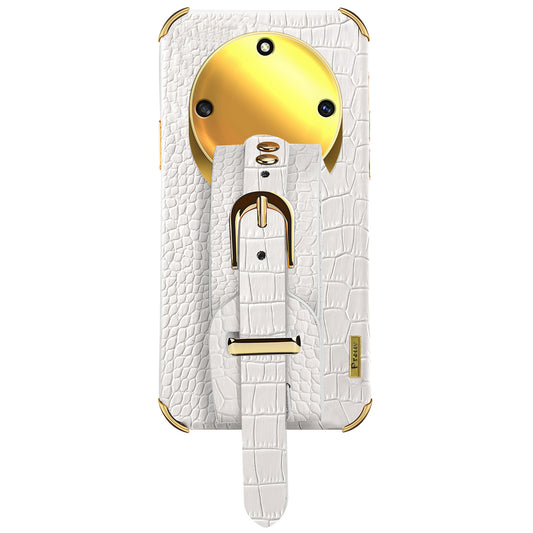 Wristband Kickstand Phone for Honor X40 5G , Electroplating PU Leather Coated TPU Anti-drop Cover