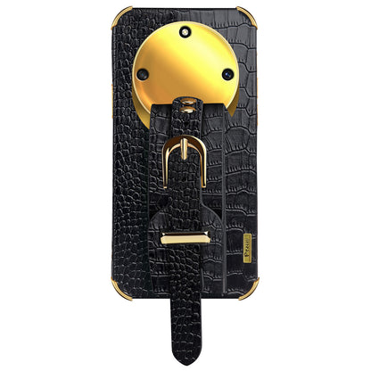 Wristband Kickstand Phone for Honor X40 5G , Electroplating PU Leather Coated TPU Anti-drop Cover