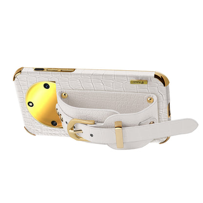 Wristband Kickstand Phone for Honor X40 5G , Electroplating PU Leather Coated TPU Anti-drop Cover