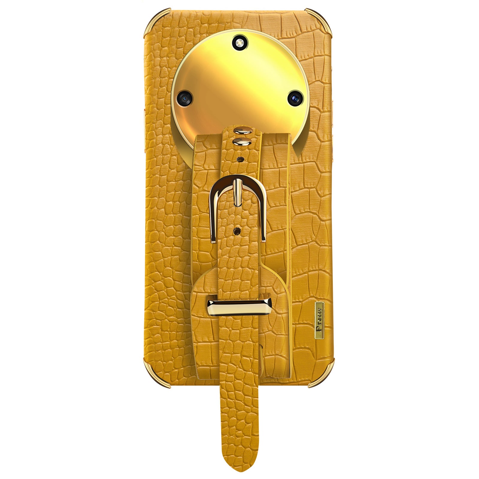 Wristband Kickstand Phone for Honor X40 5G , Electroplating PU Leather Coated TPU Anti-drop Cover