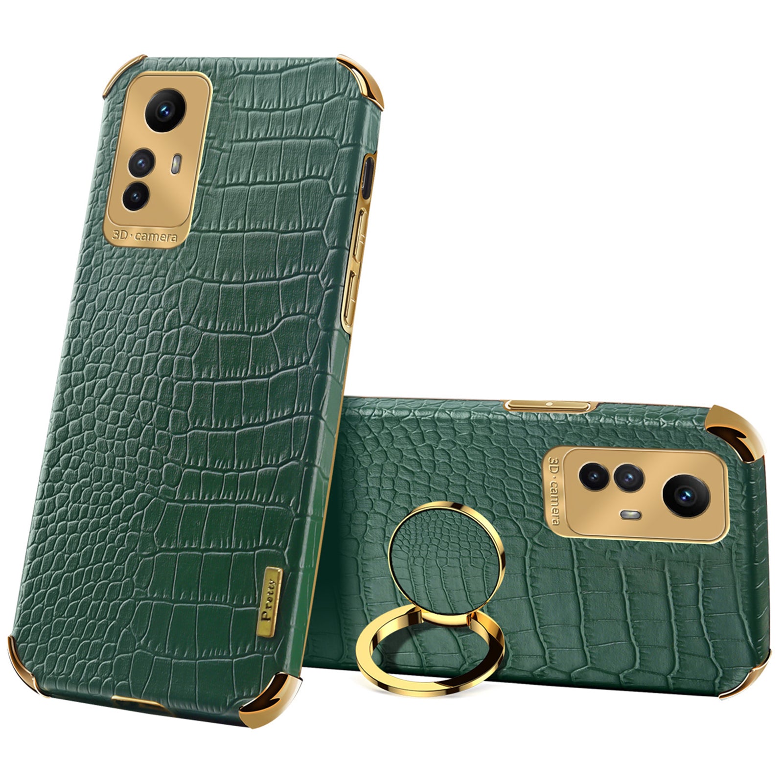 For Xiaomi Redmi Note 12S 4G Crocodile Texture Kickstand Phone Case 6D Electroplated PU Leather + TPU Cover