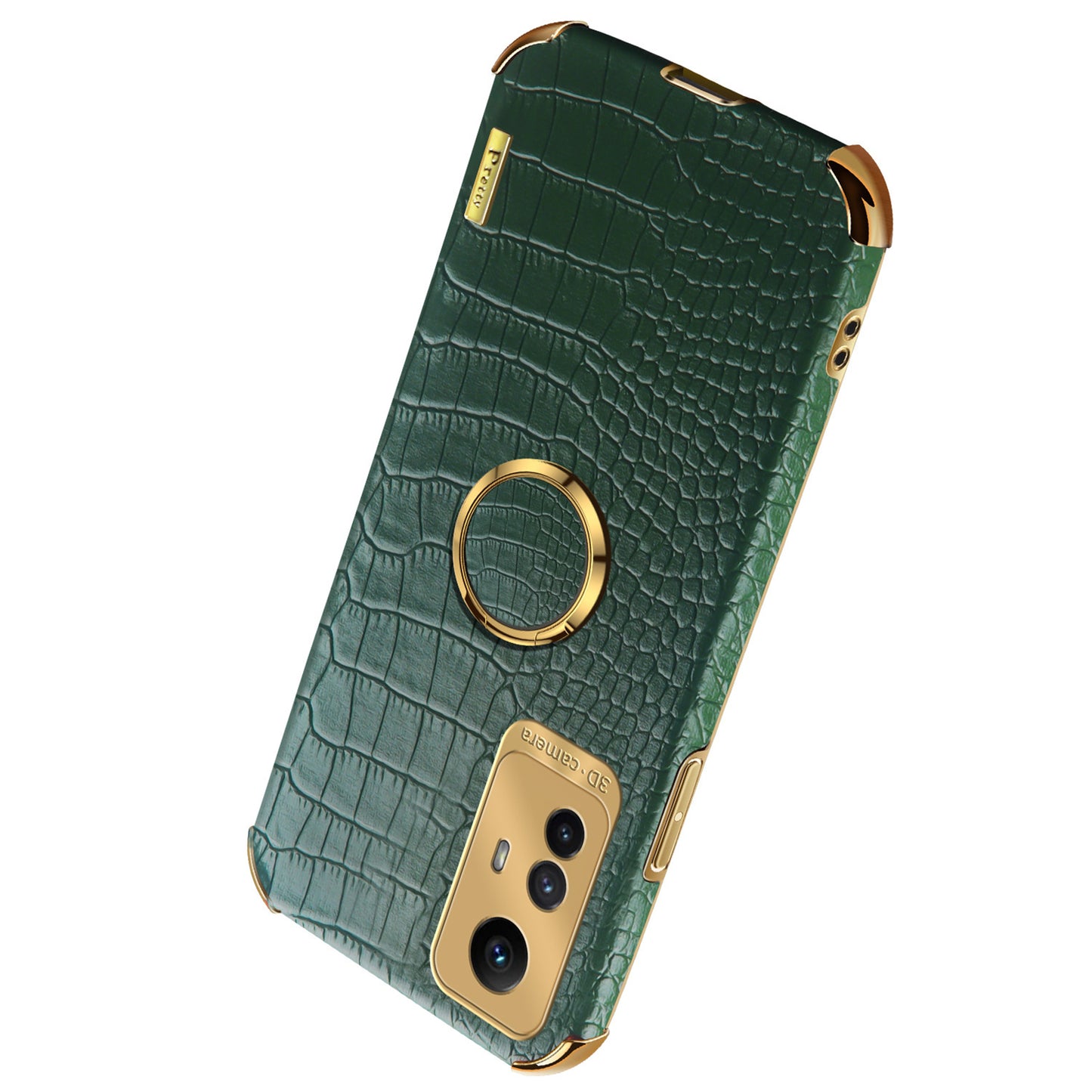For Xiaomi Redmi Note 12S 4G Crocodile Texture Kickstand Phone Case 6D Electroplated PU Leather + TPU Cover