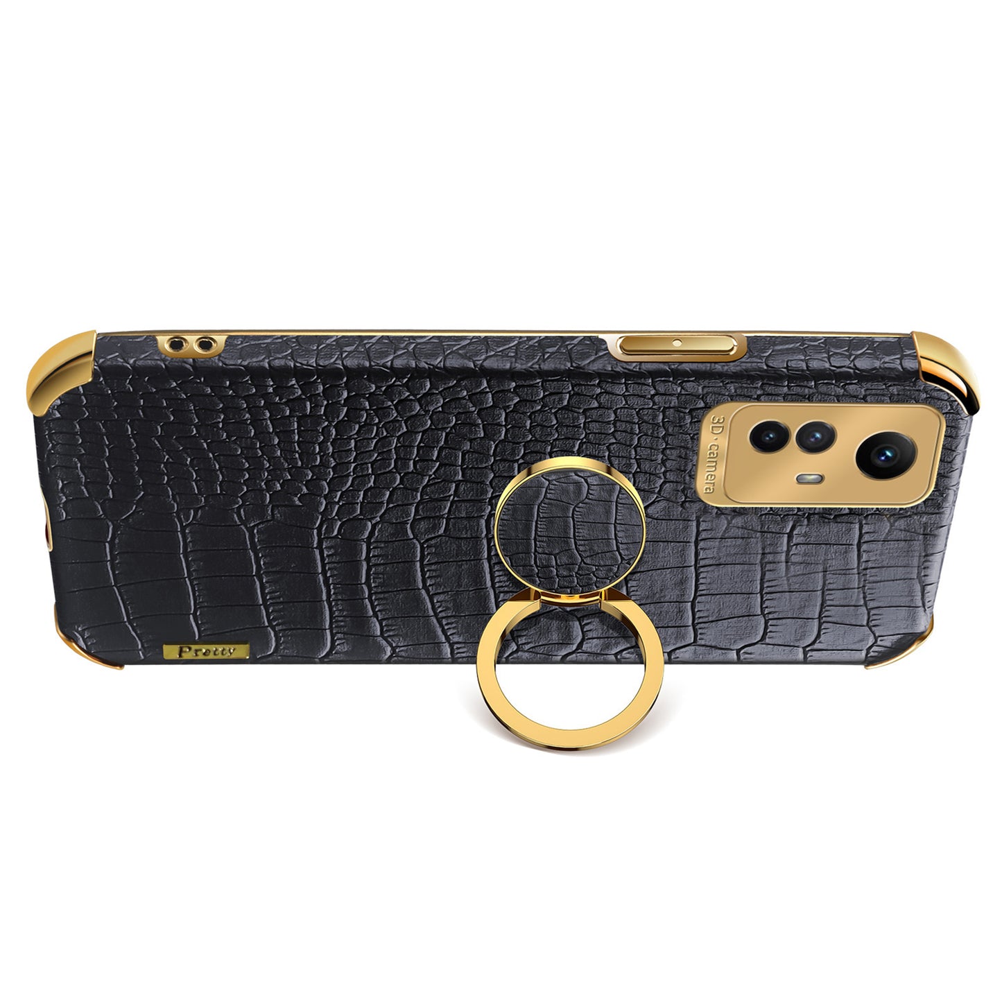 For Xiaomi Redmi Note 12S 4G Crocodile Texture Kickstand Phone Case 6D Electroplated PU Leather + TPU Cover