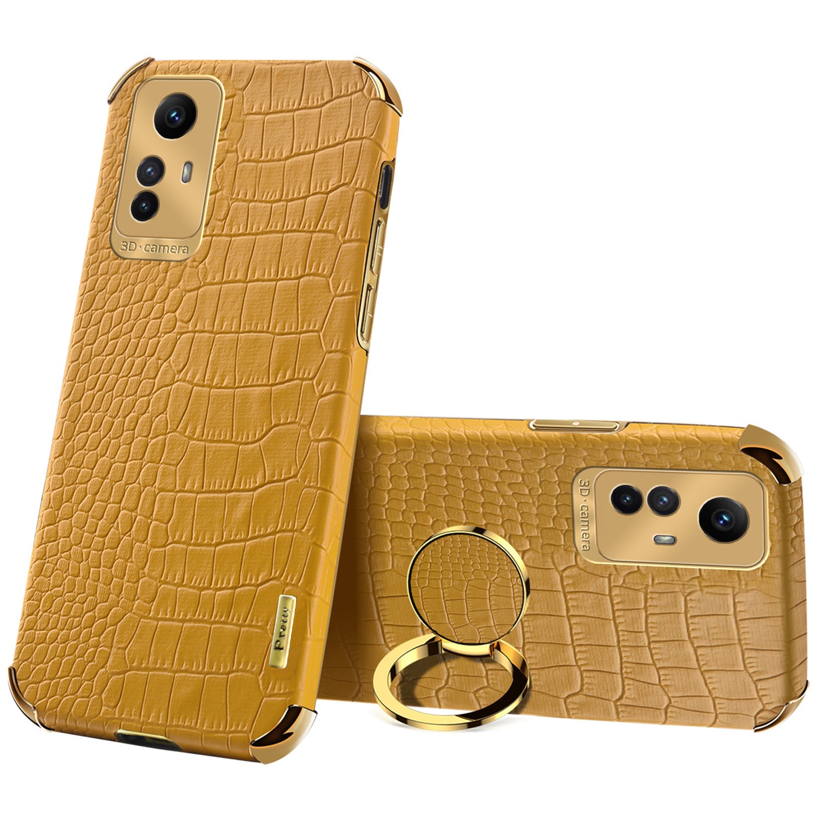 For Xiaomi Redmi Note 12S 4G Crocodile Texture Kickstand Phone Case 6D Electroplated PU Leather + TPU Cover