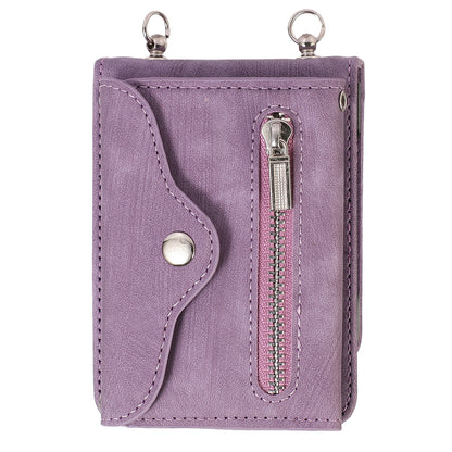 For Samsung Galaxy Z Flip5 5G RFID Blocking Card Bag Case PU Leather+PC Phone Cover with Kickstand