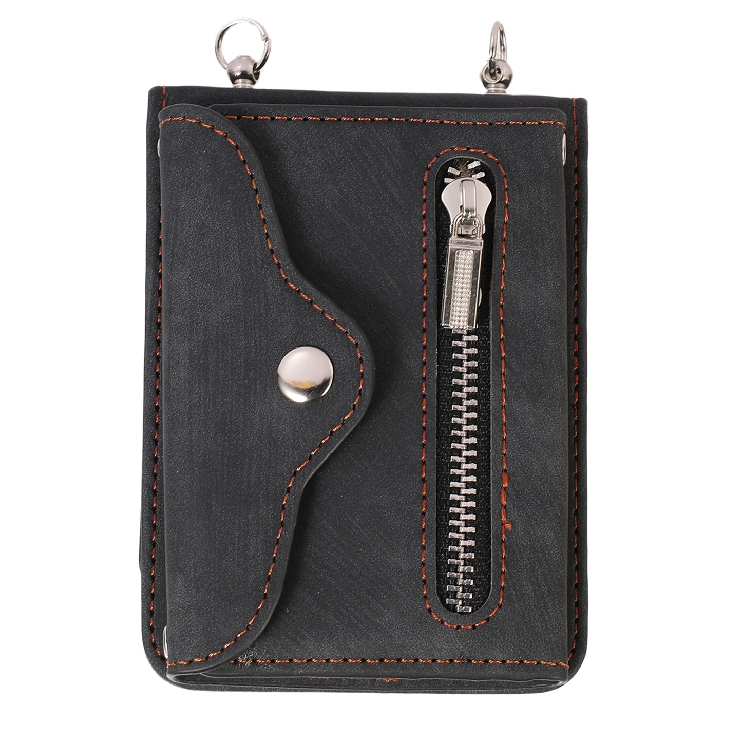 For Samsung Galaxy Z Flip5 5G RFID Blocking Card Bag Case PU Leather+PC Phone Cover with Kickstand