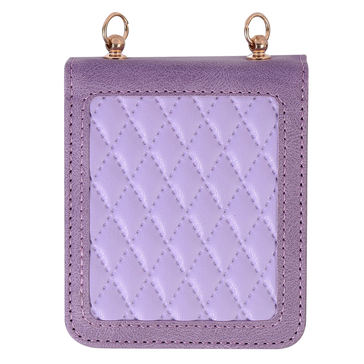 Grid Imprinted PU Leather PC Case for Samsung Galaxy Z Flip5 5G Protective Phone Shell with Shoulder Strap