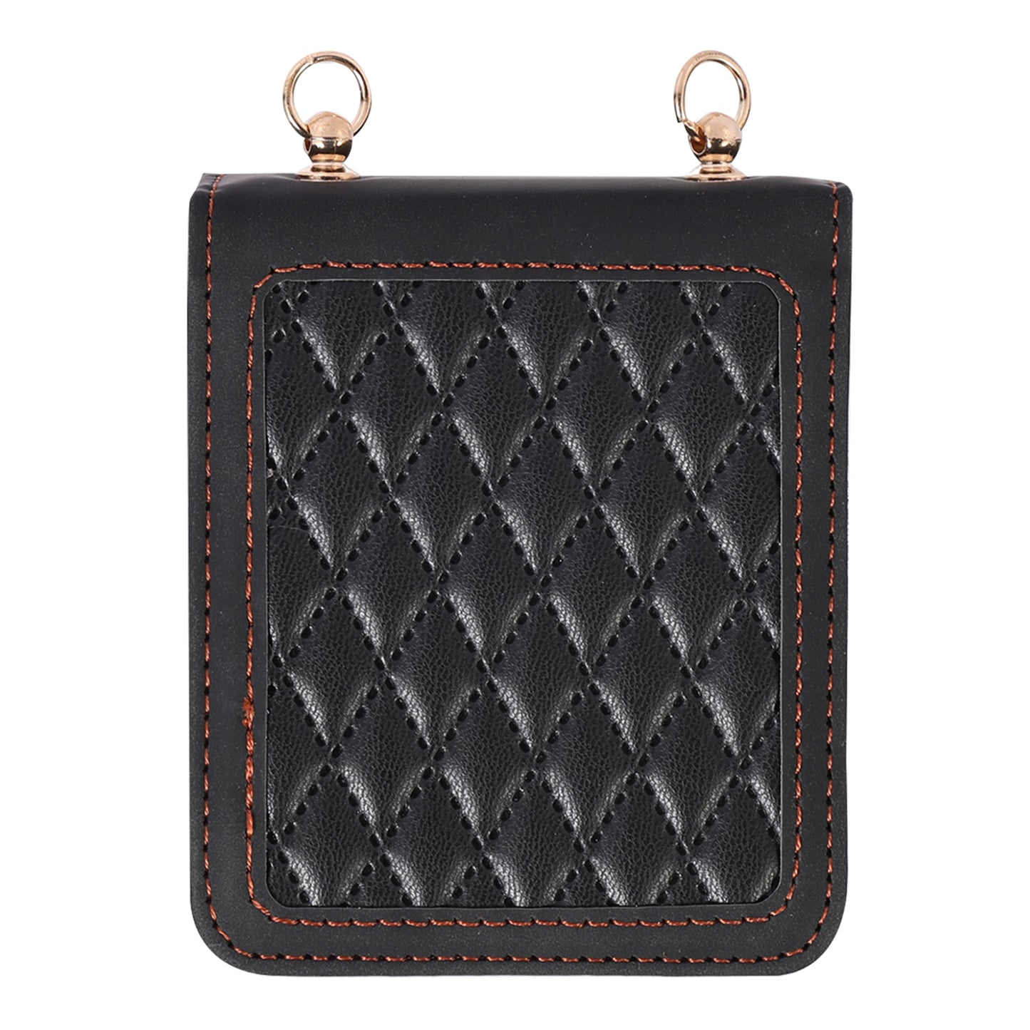 Grid Imprinted PU Leather PC Case for Samsung Galaxy Z Flip5 5G Protective Phone Shell with Shoulder Strap