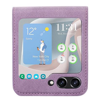 For Samsung Galaxy Z Flip5 5G Card Slot Phone Case Shockproof PU Leather PC Phone Cover