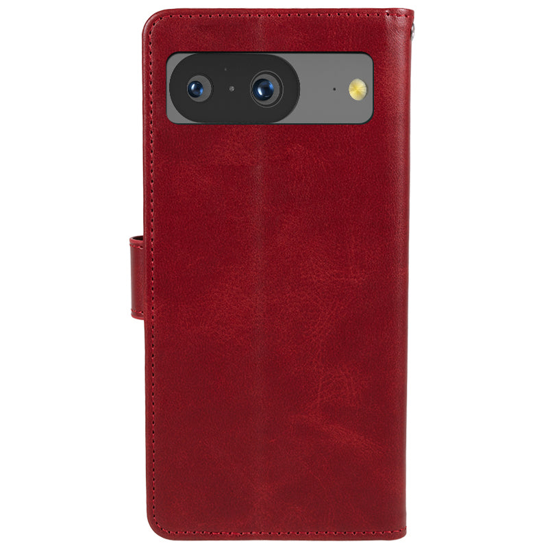 For Google Pixel 8 PU Leather Wallet Phone Case Calf Texture Anti-drop Stand Cover