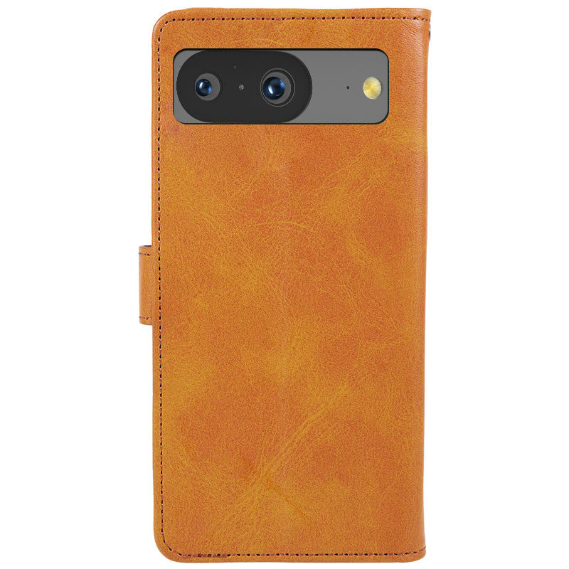 For Google Pixel 8 PU Leather Wallet Phone Case Calf Texture Anti-drop Stand Cover