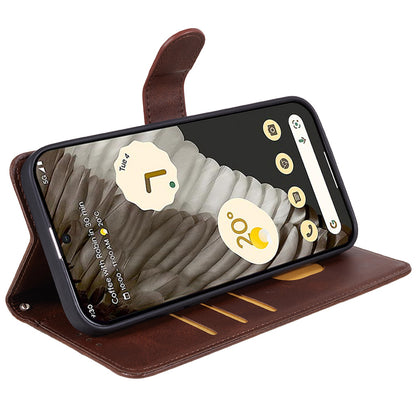 For Google Pixel 8 PU Leather Wallet Phone Case Calf Texture Anti-drop Stand Cover