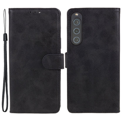 For Sony Xperia 10 V Calf Texture Anti-drop Stand Cover PU Leather Wallet Phone Case