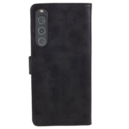 For Sony Xperia 10 V Calf Texture Anti-drop Stand Cover PU Leather Wallet Phone Case