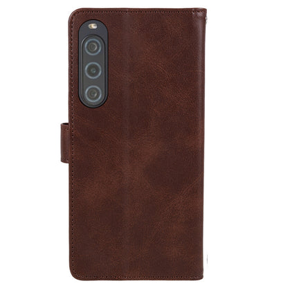 For Sony Xperia 10 V Calf Texture Anti-drop Stand Cover PU Leather Wallet Phone Case